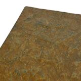 Vintage Square coffee table with slat stone top and chromed steel base - 1960s
