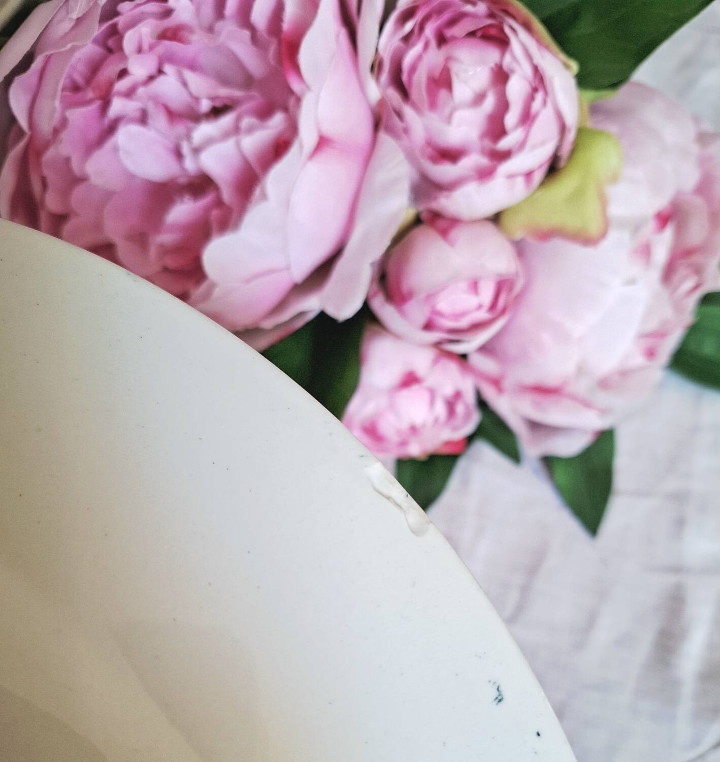 Antique earthenware dessert plates accompanied by a dish