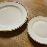 Paris porcelain: 2 large dishes with gilded highlights from the late 19th century