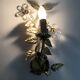 Vintage Italian gold wall sconce with glass flowers, 1970s