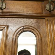 Napoleon III style walnut wardrobe, late 19th century, 3 mirrors, marble top, 8 coat hooks