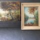 Painting Oil on Wood Bucolic Landscape Signed Louis Andrey