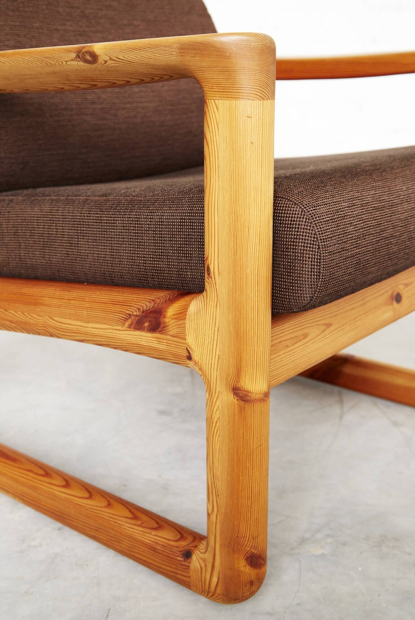 Danish Modern Pine  Armchair & Stool  by C. F. C. Silkeborg