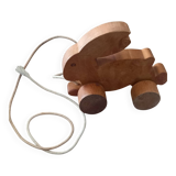 Wooden pull-along rabbit