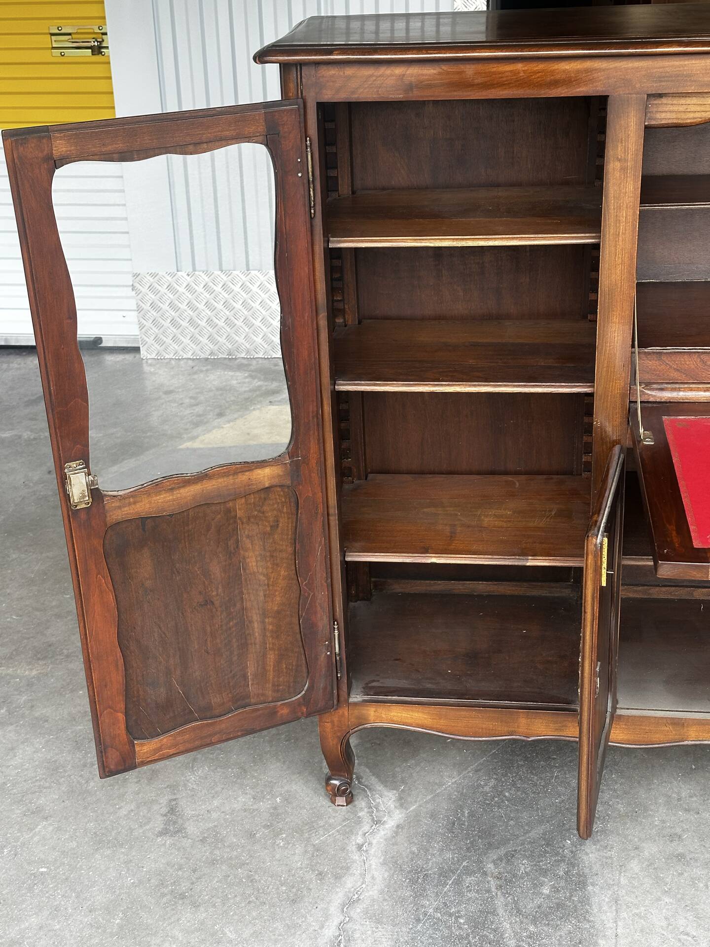 Sideboard, Louis XV style secretary in cherry wood, 1960s.