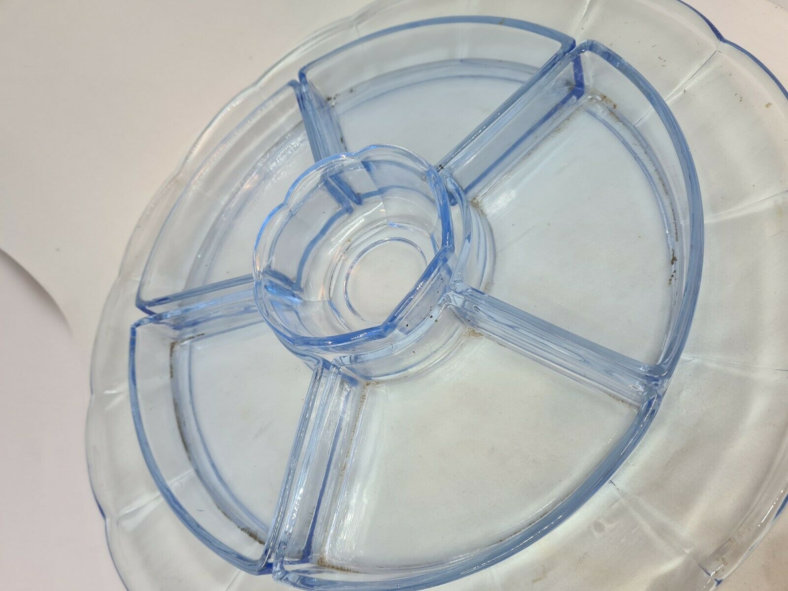 Tapas dish with glass compartments