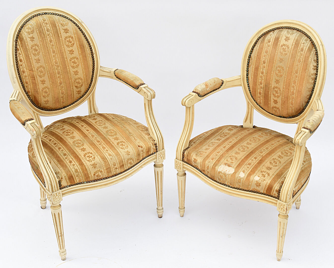 Pair of Louis XVI style armchairs