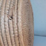 Vintage round straw basket