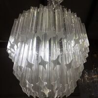 Clear quadriedro murano glass chandelier