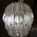 Lustre en verre de murano quadriedro transparent