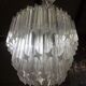 Transparent Murano glass quadriedro chandelier