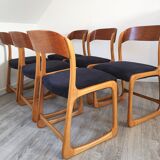 Set of 6 Baumann Sleigh chairs