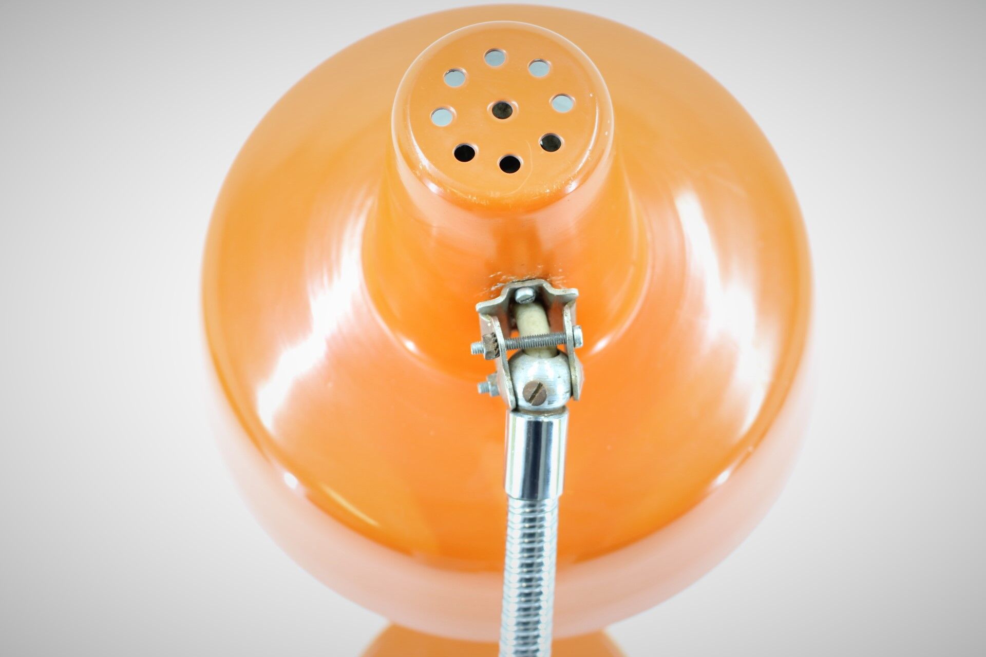 1970s adjustable orange table lamp, Czechoslovakia