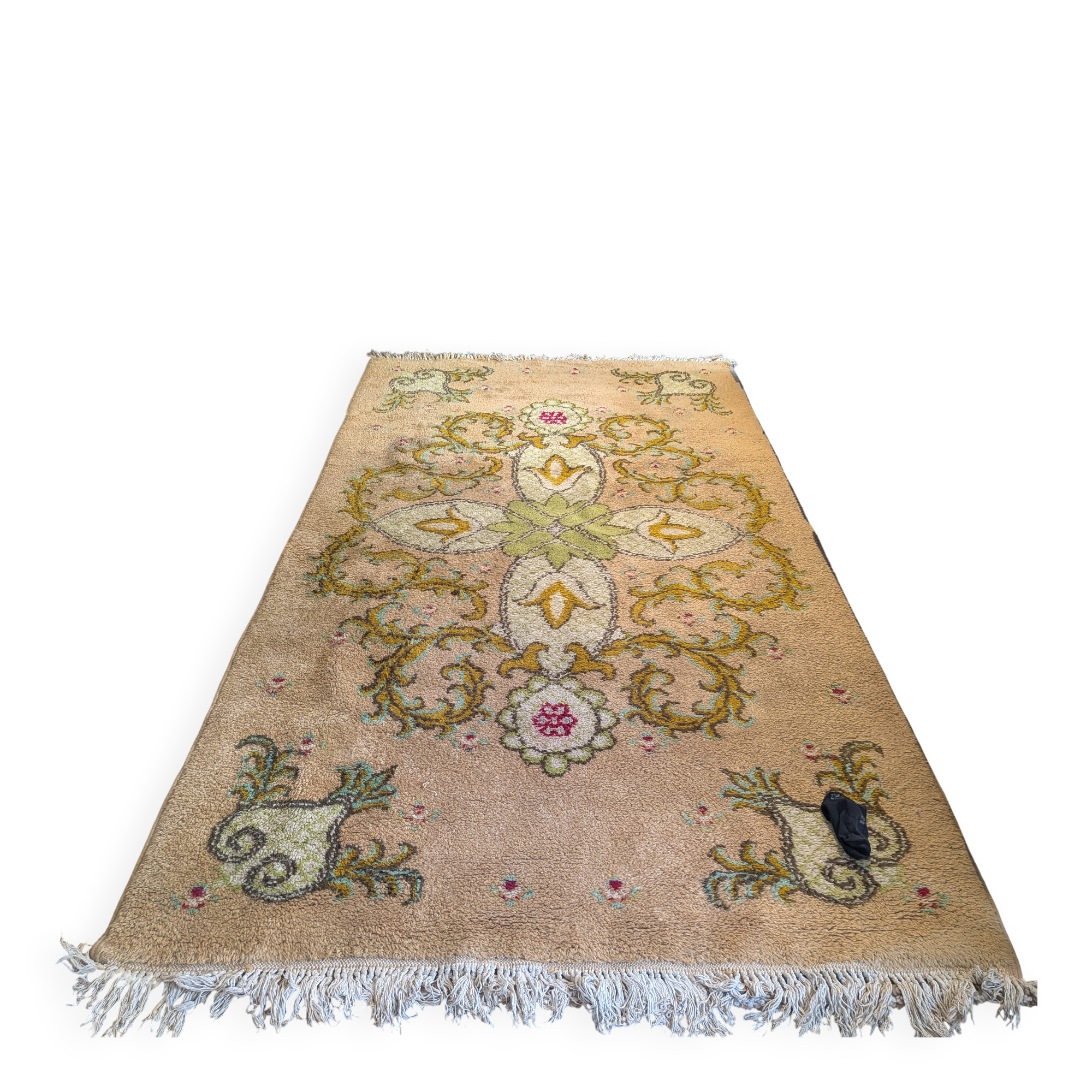 Vintage Moroccan medallion rug in pure wool – 293 x 180 cm