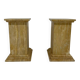 Pair of Art Deco Travertine Columns, Italy, Elegant Design, 1940s