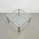 Table basse Regency T28 en laiton et verre de Peter Ghyczy, années 1970