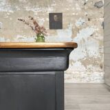 Solid wood box counter.