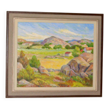 Original Swedish oil on canvas from the mid-century "Landscape" - Vintage and framed