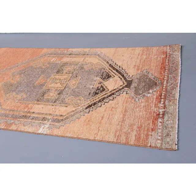 1970s Turkish Hand-Knotted Runner Rug 87x386