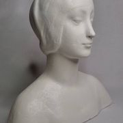 Bust after Laurana in Renaissance style, known as Aragon, patinated plaster, 33 cm.