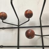 Hang It Hall coat rack, Eames Vitra edition design, walnut and chocolate steel structure
