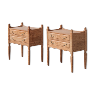 Pair of oak danish mid-century bedside tables