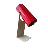 Table Lamp from 1970s, Red and White Coloured