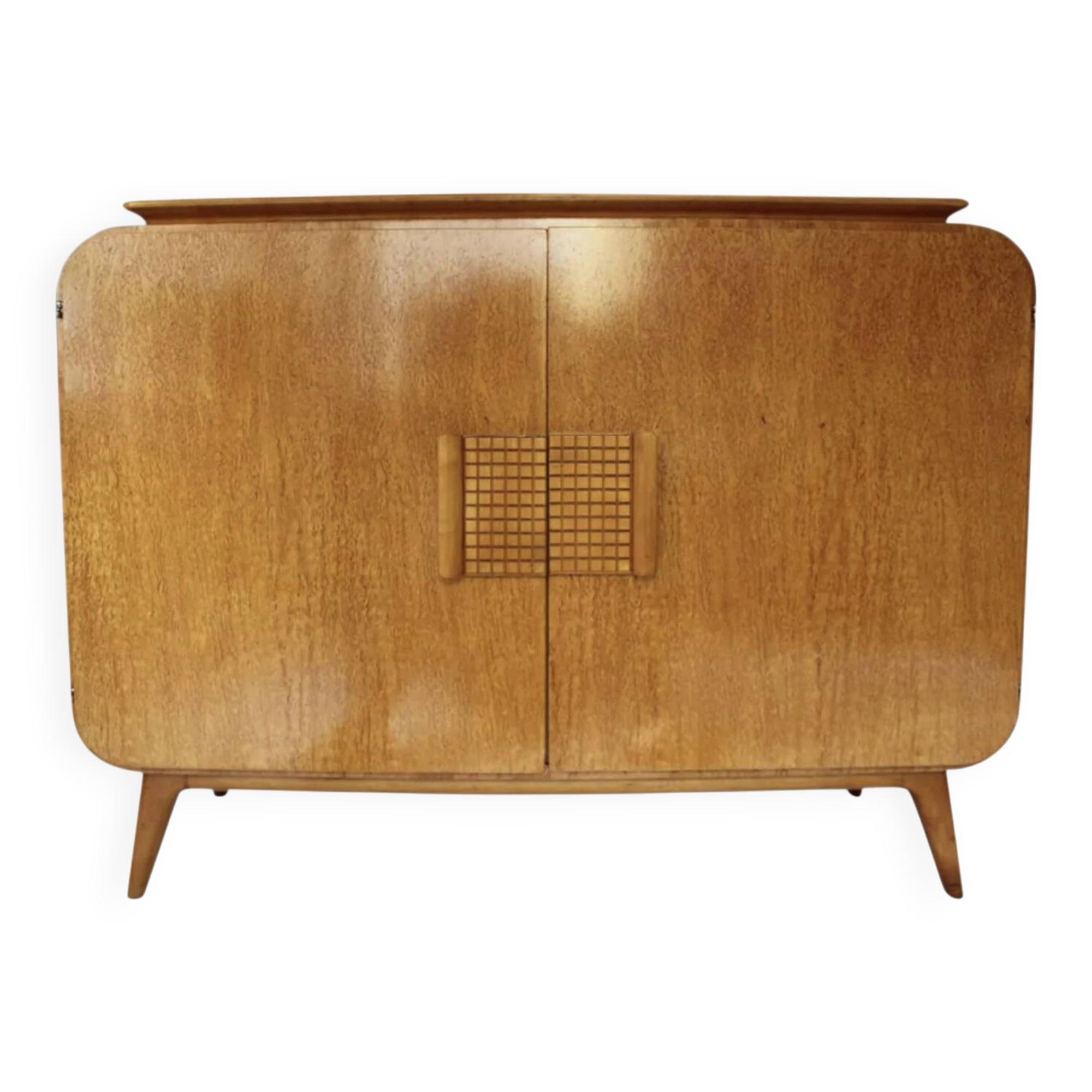 Art Deco enfilade in birch burl attributed to Jindřich Halabala, Czech.