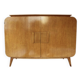 Buffet Art Déco en loupe de bouleau attribuée à Jindřich Halabala, Tchécoslovaquie