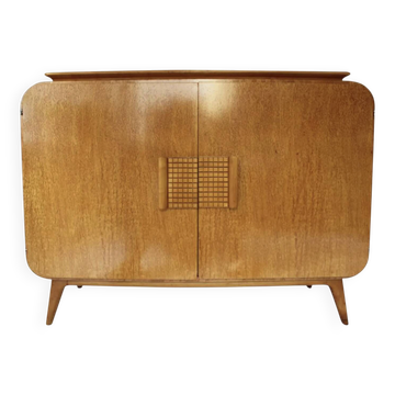 Art Deco enfilade in birch burl attributed to Jindřich Halabala, Czech.