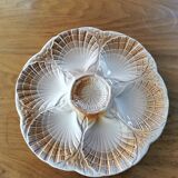Set of 6 vintage shell plates in Sarreguemines barbotine