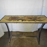 Vintage lava stone console signed Jean Jaffeux