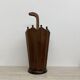 Art Deco chestnut wooden umbrella stand, France 1930s