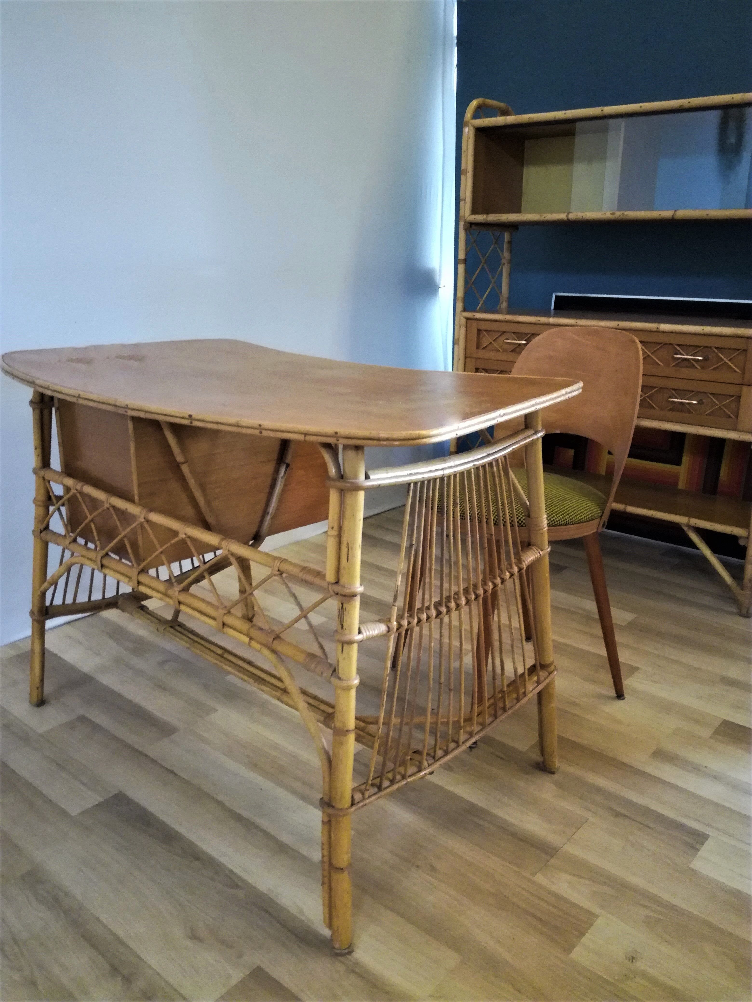 Rattan desk