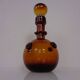 Italian amber glass decanter with stopper, 1960s