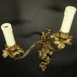 Pair of large Louis XV style wall lights - gilded bronze