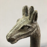 Wooden giraffe sculpture