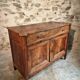 Antique French Walnut Sideboard - 19th Century Buffet with Drawer and Double Doors - Rustic Farmhouse Storage