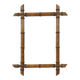 Antique French Wooden Faux Bamboo Mirror 52x39cm