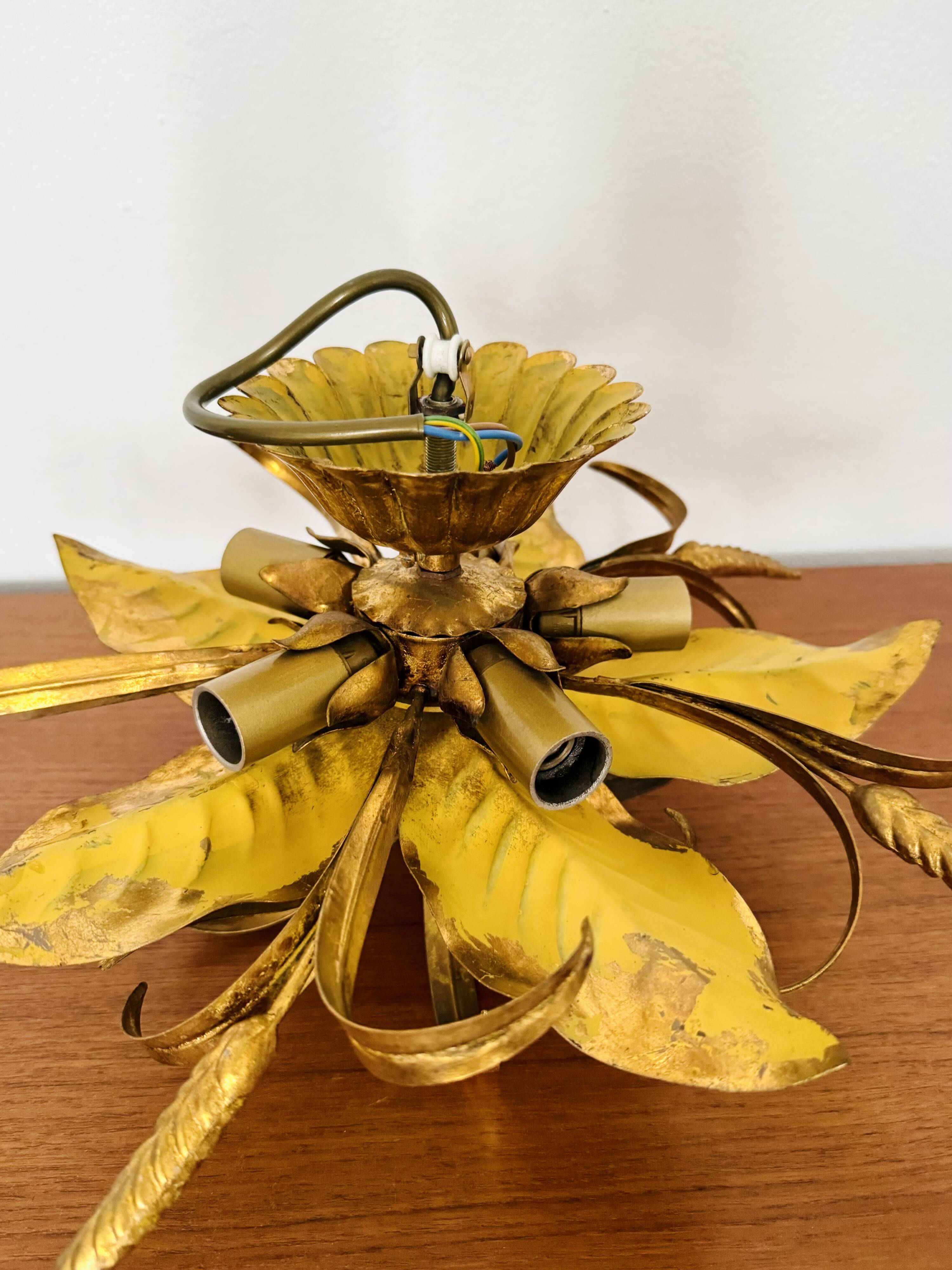 Golden Italian Hollywood Regency Chandelier by Hans Kögl