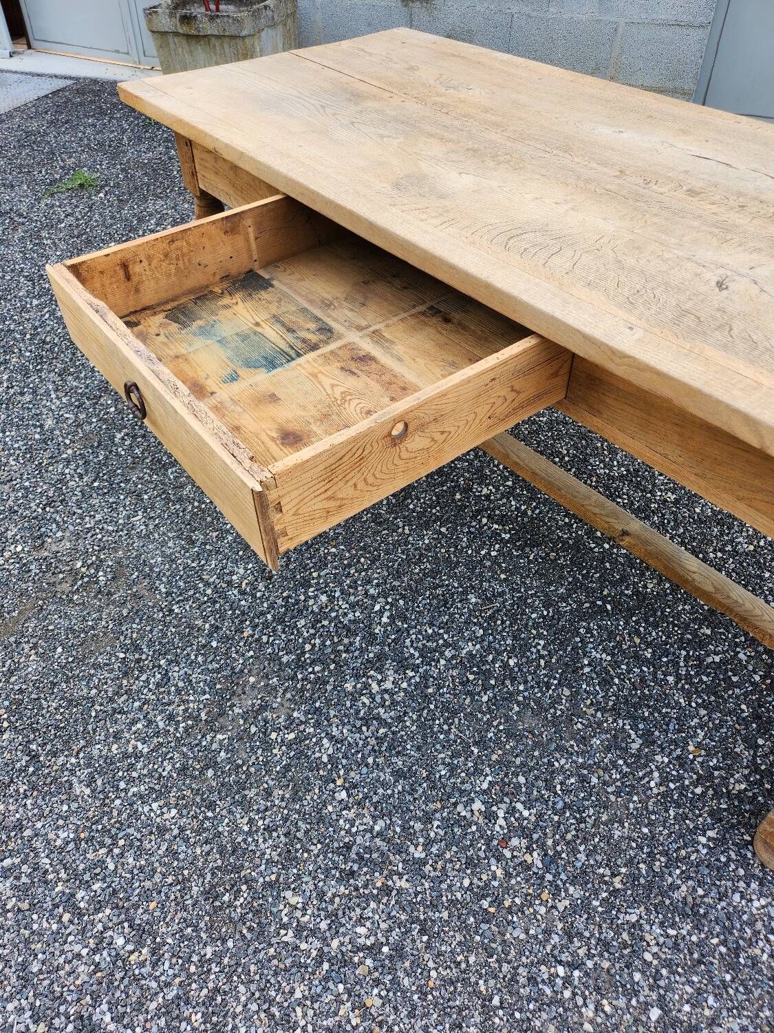 19th century farmhouse table in raw oak