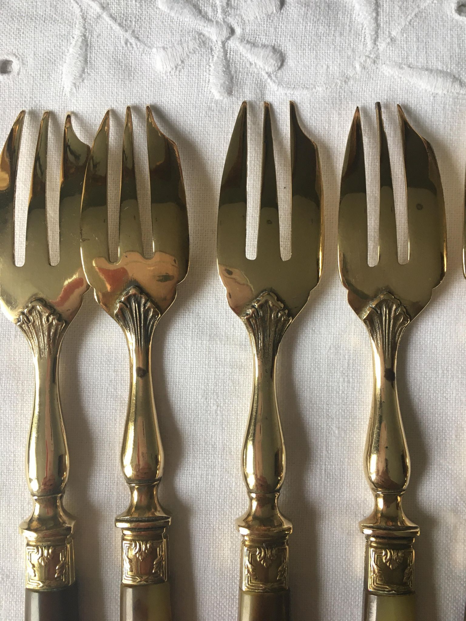 Golden vintage forks