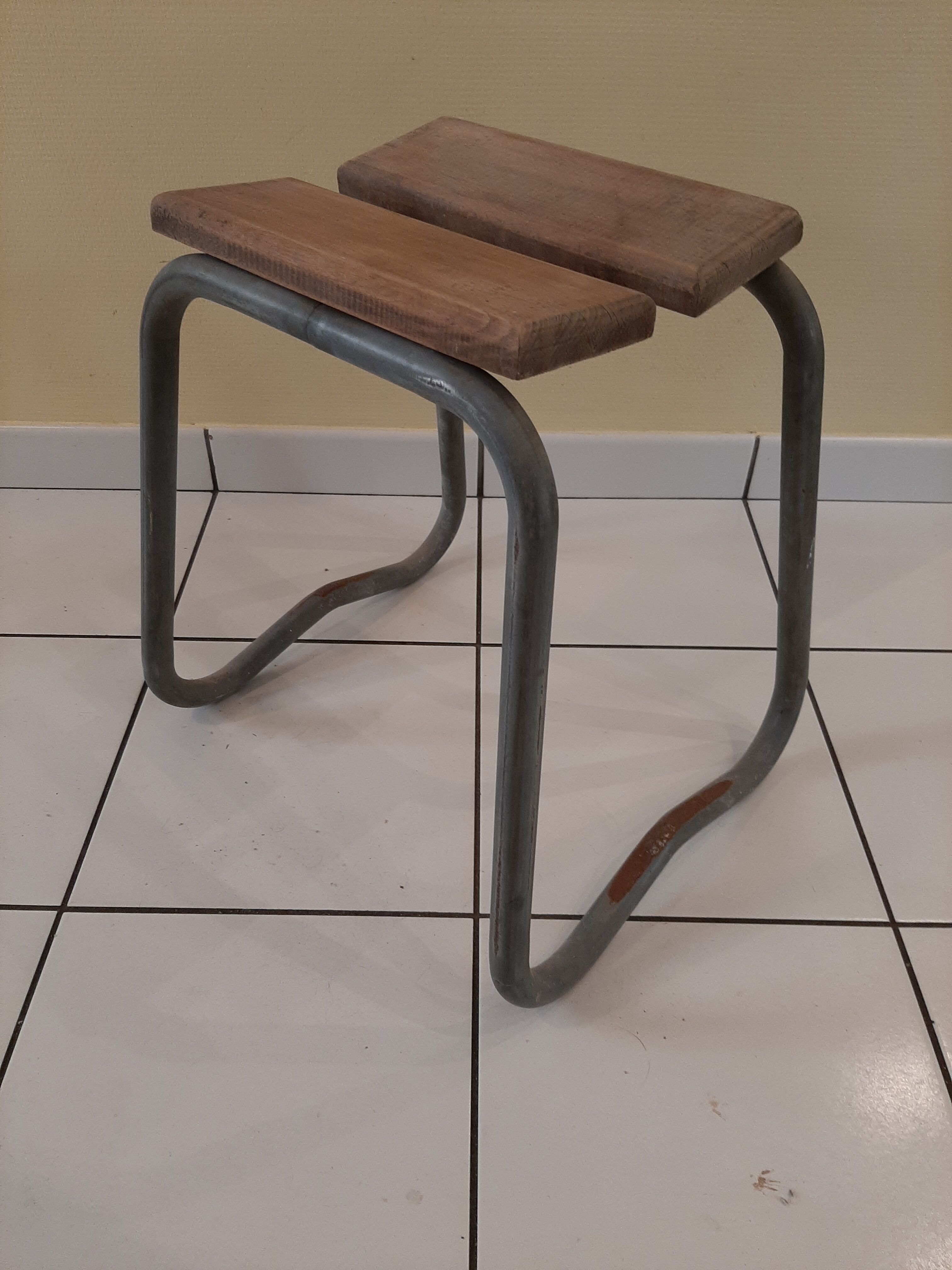 Metal and wood "industrial" stool