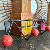 Wall coat rack with vintage red balls
