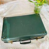 Dark green vintage cardboard suitcase