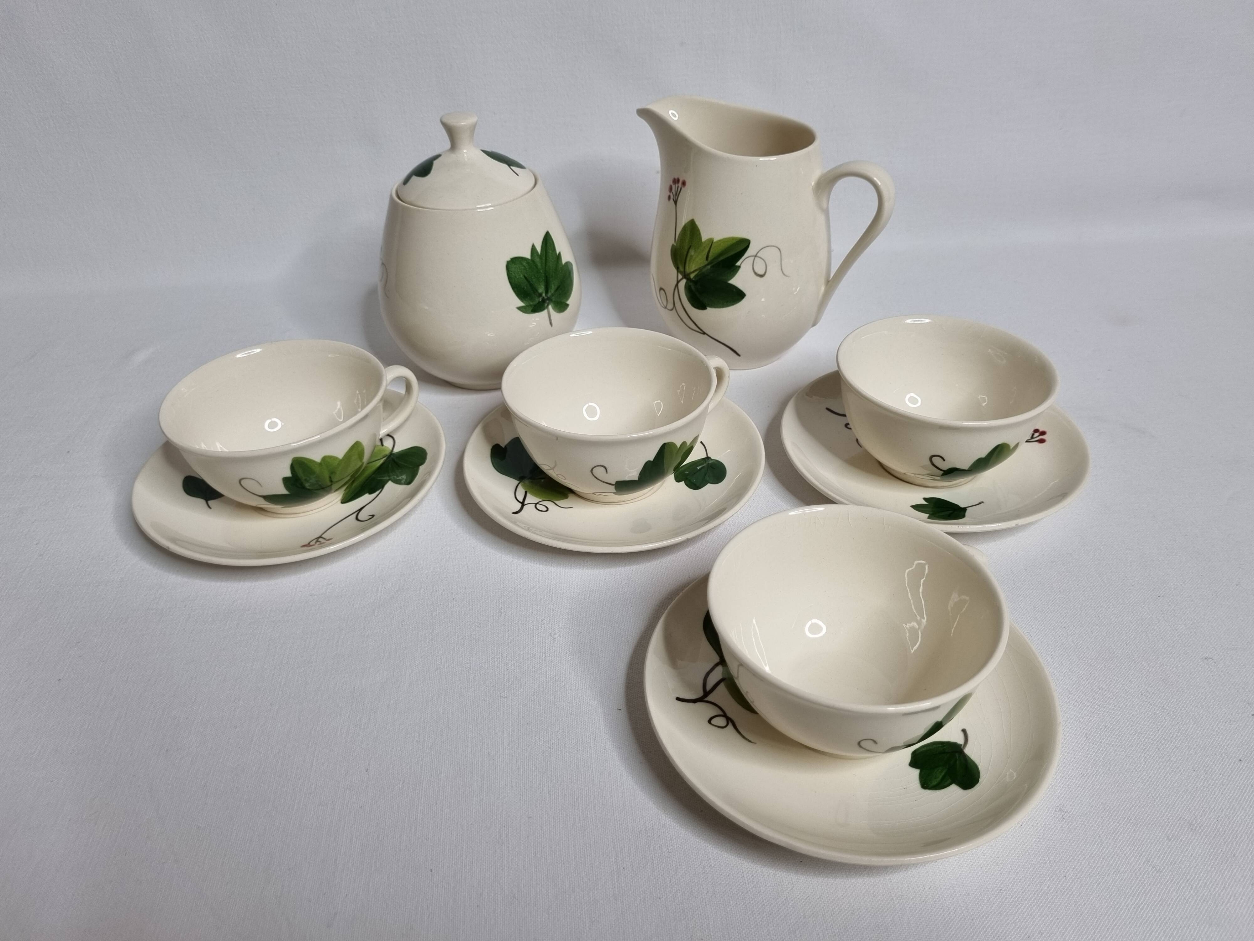 Vintage coffee service, hand-painted plant decor, Villeroy and Boch