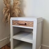 Pair of vintage beech bedside tables