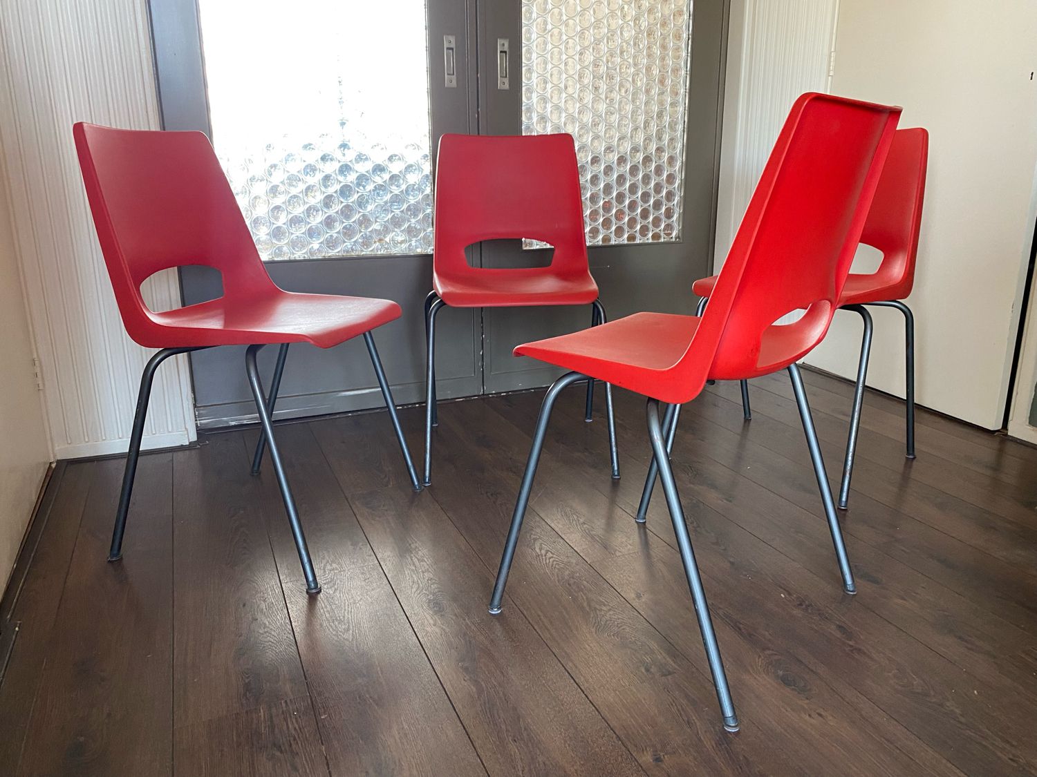 Chaises industrielles du milieu du siècle d’Ahrend De Cirkel, années 1960, lot de 4