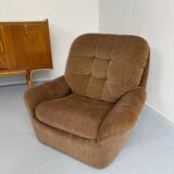 Old vintage 60s fabric lounge chair