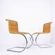 Paire de chaises cantilever en chrome et osier Style Mies Van der Roye